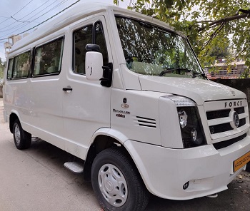 Luxury tempo traveller rentals : side view
